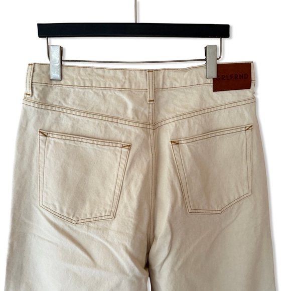 GRLFRND Austen High Rise Curve Jeans Cream Straight Leg denim pants FWRD 32 - Picture 10 of 14